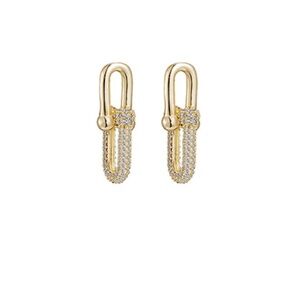 CZ U Link Earrings